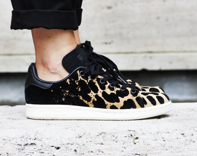 stan smith noir leopard