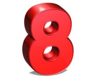 3D Number Eight on white background